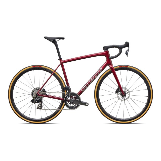 Specialized Aethos 2 Pro in Red Sky, side view