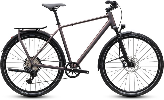 CUBE Kathmandu SLX trekking bicycle in mysticgraphite and reflex, side view