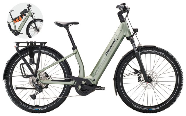 Diamant Suvea Trip Plus 600 lowstep, official product image; inset shows optional accessory bar and accessories sold separately