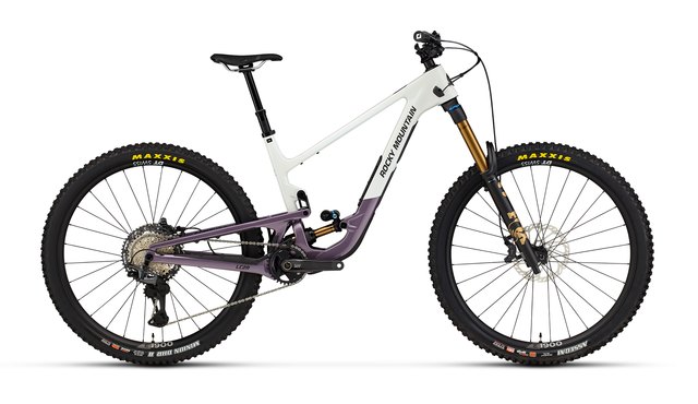 Rocky Mountain Altitude Carbon 70 purple, white and black mountain bicycle