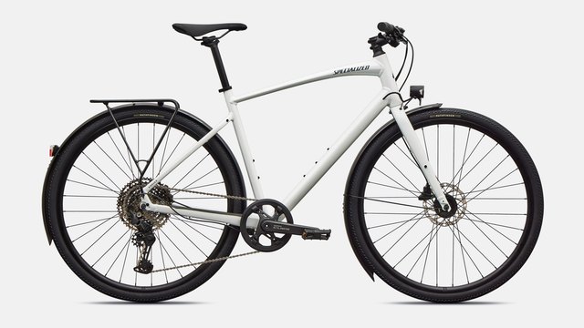 2027 Specialized Sirrus X 3.0 EQ in Gloss Metallic White Silver and Metallic Deep Marine Blue