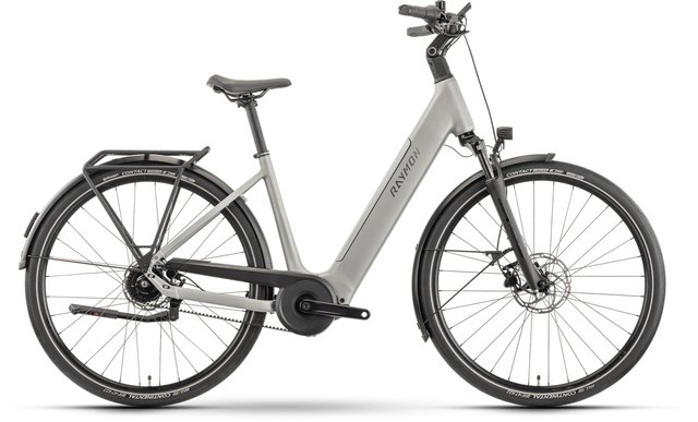 RAYMON Numa Comp Wave Pearl Silver electric city bicycle