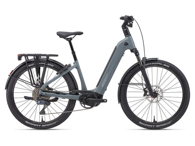 2027 Giant AnyTour X E+ 1 in Storm Cloud, drive-side view
