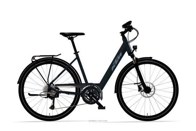 KTM Life Ride bluegrey matt low step trekking bicycle