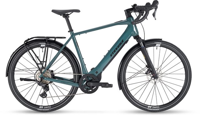 Stevens E-Getaway 7.4.1 SX FEQ electric gravel bicycle in Corundum Blue, side view