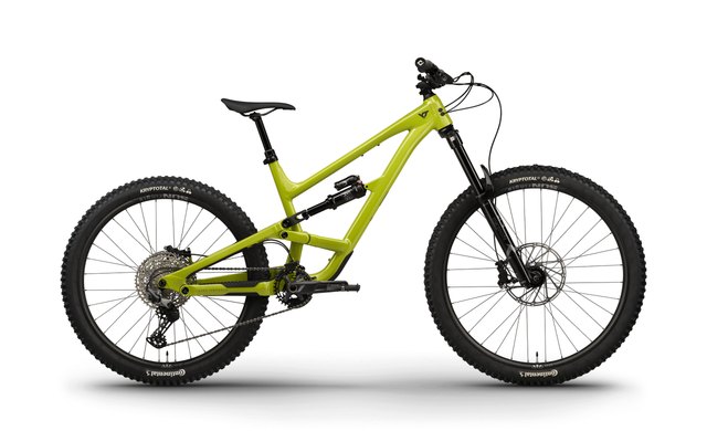 YT Capra Core 1 MX in Sludge Green, official complete enduro bicycle side view
