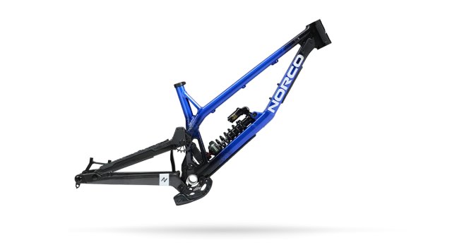 Norco Team DH Frame Kit in Black and Blue with FOX coil rear shock