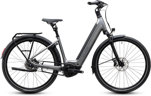 Cube Supreme RT Hybrid Deluxe EX 600 quicksilver and grey electric bicycle