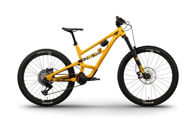 YT Capra Core 3 AL MX in Drip Yellow, official complete enduro bicycle side view
