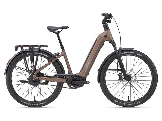 Giant AnyTour X E+ 0 in Truffle, drive-side view