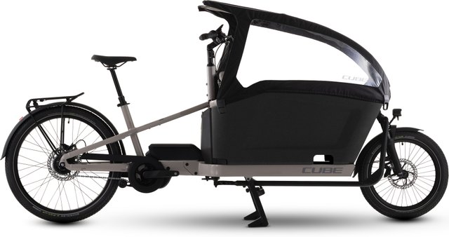 CUBE Cargo Hybrid Comfort Pro Family 800 oatgrey and reflex electric cargo bicycle