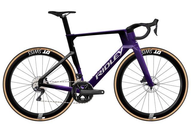 Ridley Noah Fast 3.0 purple and black road bicycle reference image; pictured assembly may differ