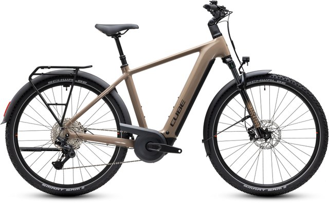 CUBE Nuride Hybrid Pro 800 cappuccino and black electric hybrid bicycle