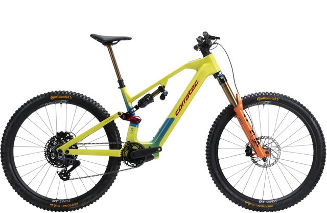 Corratec E-Power RS C Factory Light Green, Light Blue, Red, side view