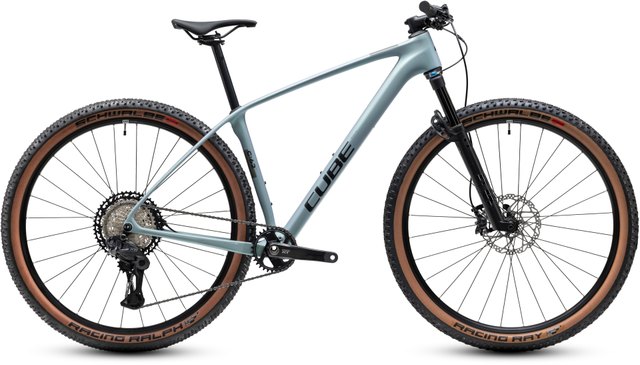 CUBE Reaction C:62 Race seagrey and black cross-country bicycle, side view