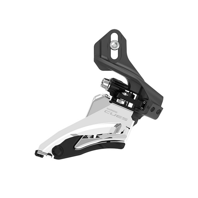 Shimano Shimano CUES FD-U6000-D Side Swing Front Derailleur. Manufacturer reference photo; color and size may vary.