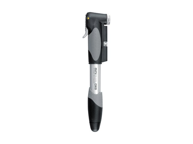 Topeak Mini Dual DXG Mini Pump with Gauge. Manufacturer reference photo; color and size may vary.