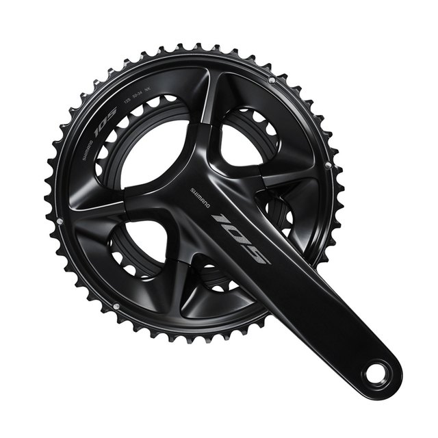 Shimano SHIMANO 105 FC-R7100 Crankset. Manufacturer reference photo; color and size may vary.