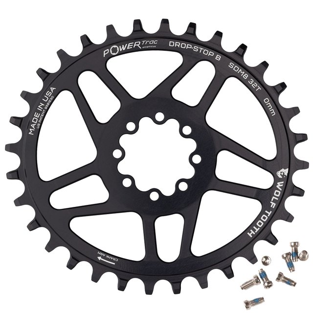 Wolf Tooth Components Oval Direct Mount Chainrings for SRAM 8-Bolt Mountain Cranks. Manufacturer reference photo; color and size may vary.