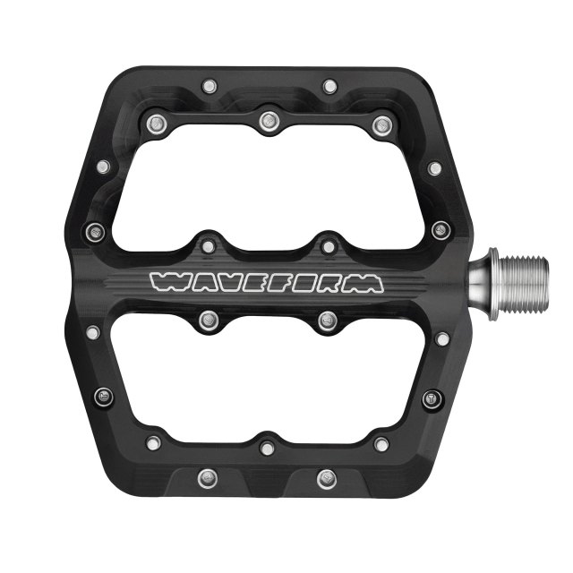 Wolf Tooth Components Waveform Aluminum Pedals. Manufacturer reference photo; color and size may vary.