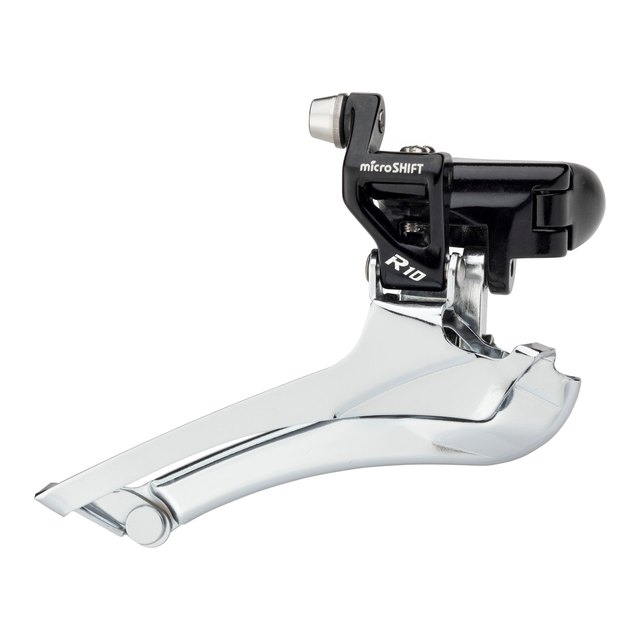 microSHIFT microSHIFT R10 2x10 Braze-On Front Derailleur. Manufacturer reference photo; color and size may vary.