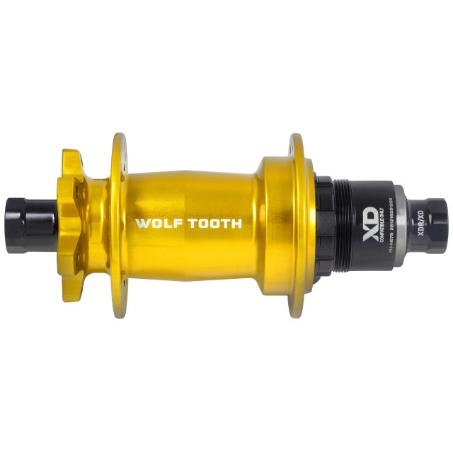 Wolf Tooth Components Mountain Rear Hub - J-Bend 6-Bolt Boost. Manufacturer reference photo; color and size may vary.