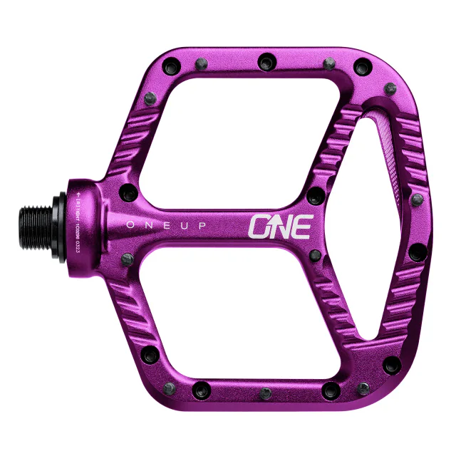 OneUp Components Aluminum Flat Pedal. Manufacturer reference photo; color and size may vary.