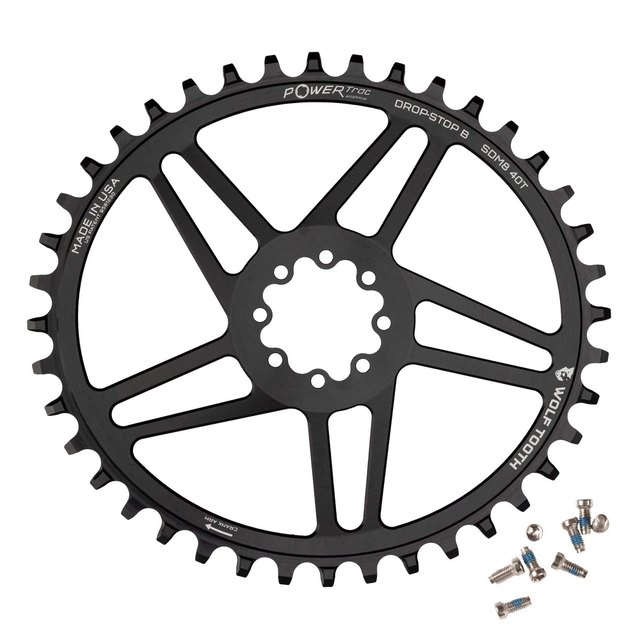 Wolf Tooth Components Oval Direct Mount Chainrings for SRAM 8-Bolt Gravel / Road Cranks. Manufacturer reference photo; color and size may vary.