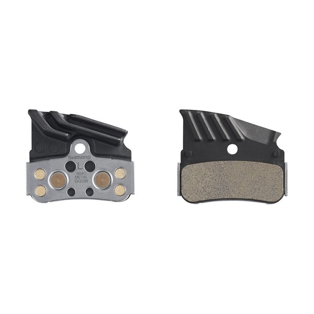 Shimano BP-N04C-MF Metal Disc Brake Pad with Fin. Manufacturer reference photo; color and size may vary.