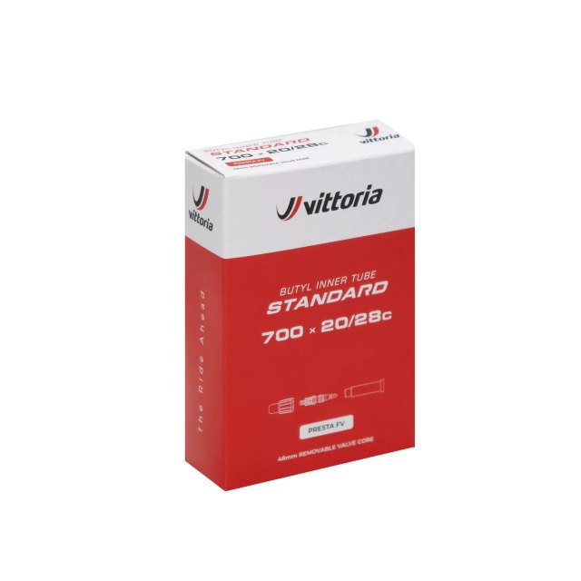 Vittoria Standard Butyl Inner Tube. Manufacturer reference photo; color and size may vary.