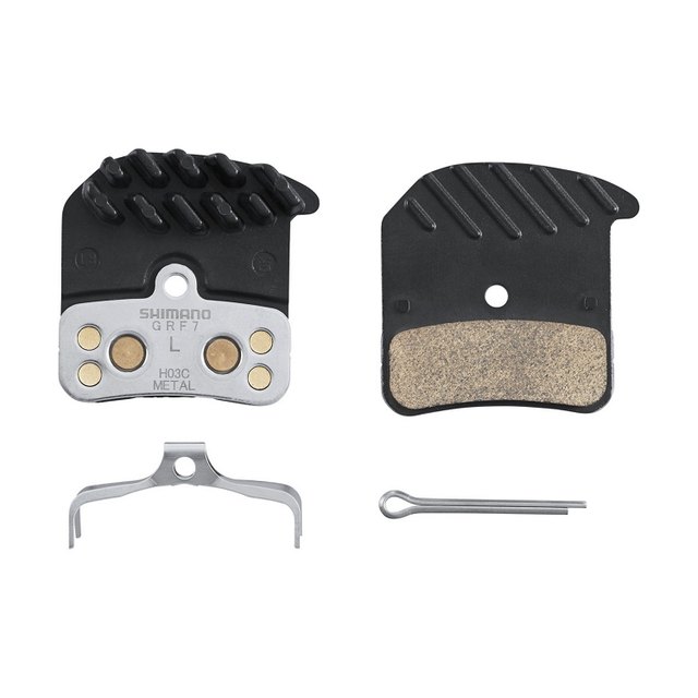 Shimano BP-H03C-MF Metal Disc Brake Pad with Fin product image.