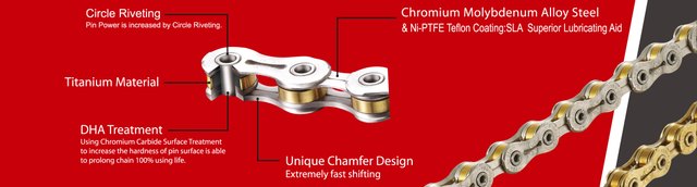 YBN YBN 10-Speed Titanium Chain. Manufacturer reference photo; color and size may vary.