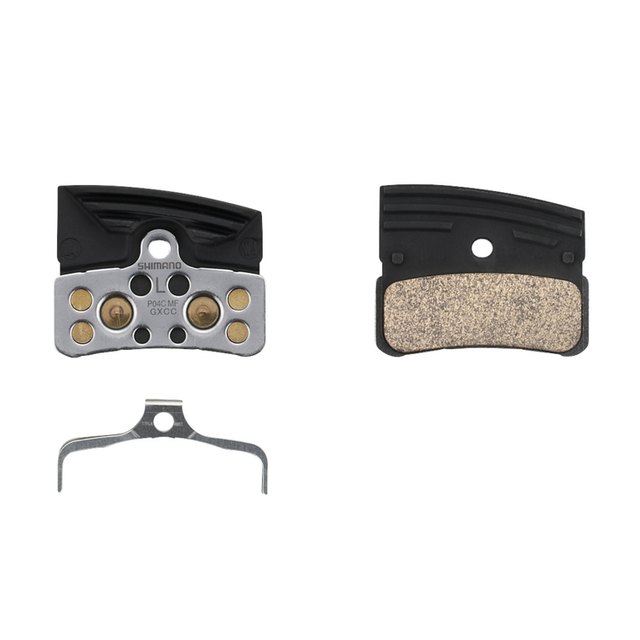 Shimano BP-P04C-MF Metal Disc Brake Pad with Fin. Manufacturer reference photo; color and size may vary.