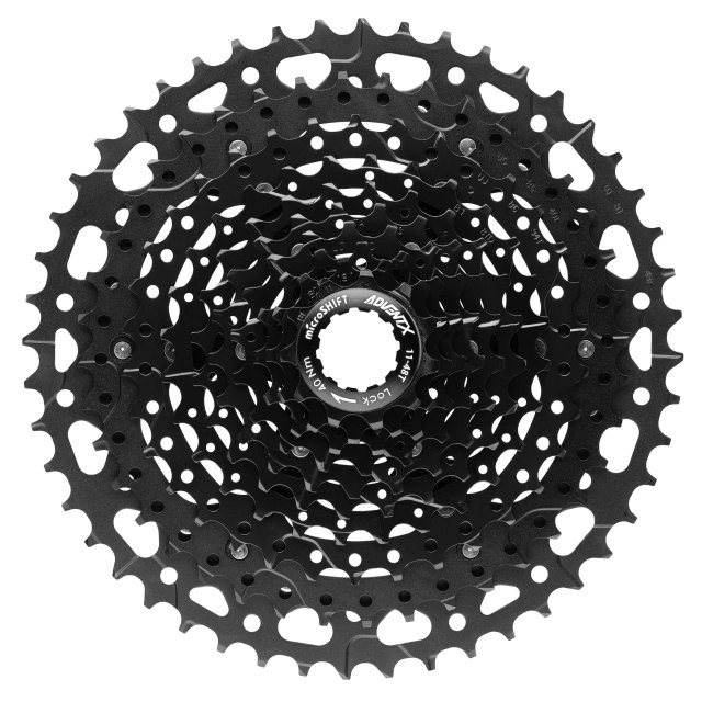 microSHIFT ADVENT X 10-Speed Cassette. Manufacturer reference photo; color and size may vary.