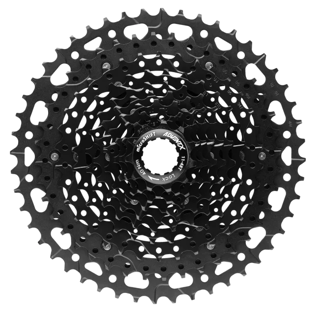 microSHIFT ADVENT X 10-Speed Cassette. Manufacturer reference photo; color and size may vary.