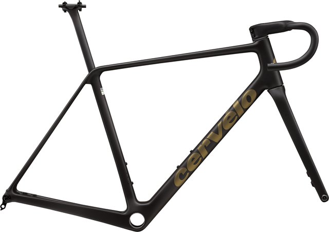 Cervélo R5 frameset in Five Black/Bronze, frame and fork with integrated cockpit and seatpost, without wheels or drivetrain