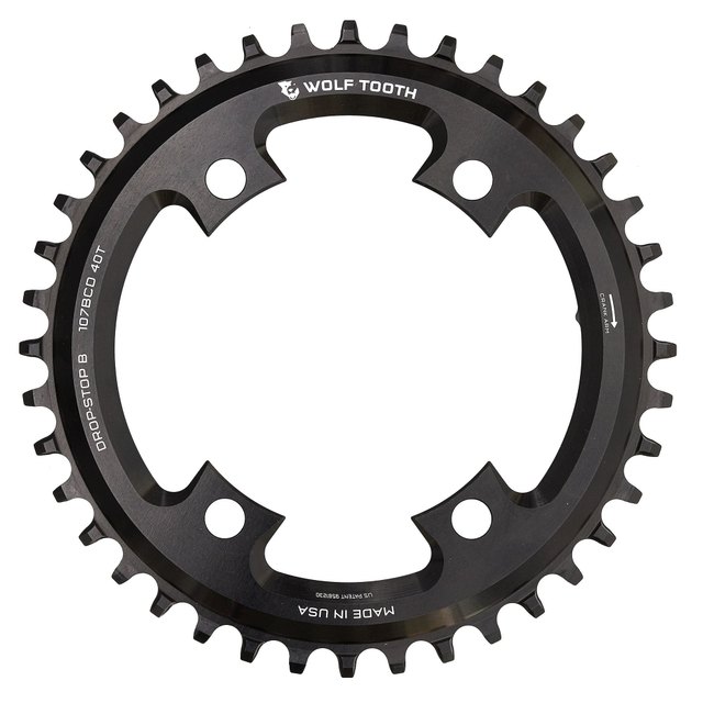 Wolf Tooth Components 107 BCD Chainrings for SRAM. Manufacturer reference photo; color and size may vary.