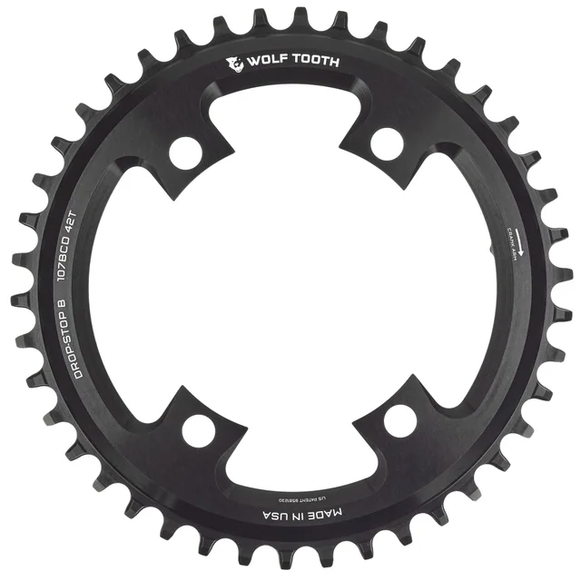 Wolf Tooth Components 107 BCD Chainrings for SRAM. Manufacturer reference photo; color and size may vary.