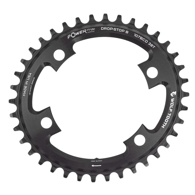 Wolf Tooth Components Oval 107 BCD Chainrings for SRAM. Manufacturer reference photo; color and size may vary.