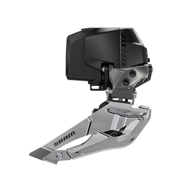 SRAM Rival eTap AXS Wide Front Derailleur. Manufacturer reference photo; color and size may vary.