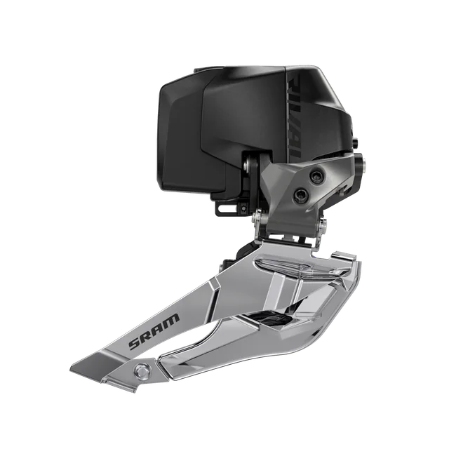 SRAM Rival eTap AXS Wide Front Derailleur. Manufacturer reference photo; color and size may vary.