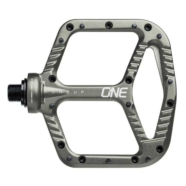 OneUp Components Aluminum Flat Pedal. Manufacturer reference photo; color and size may vary.