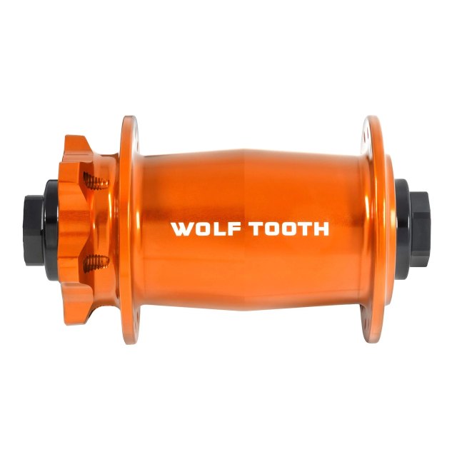 Wolf Tooth Components Mountain Front Hub - J-Bend 6-Bolt Boost. Manufacturer reference photo; color and size may vary.