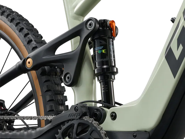 Giant Crest FloTrac, 3-position lever, manufacturer rear shock crest flotrac and lever detail