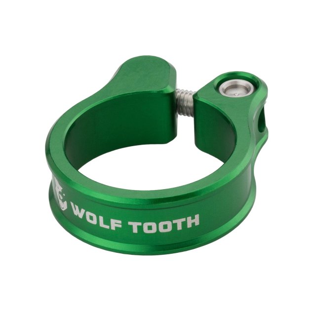 Wolf Tooth Components Seatpost Clamp - Green - 28.6 mm. Manufacturer reference photo; color and size may vary.
