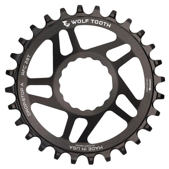 Wolf Tooth Components Direct Mount Drop-Stop A Chainrings for Race Face Cinch. Manufacturer reference photo; color and size may vary.