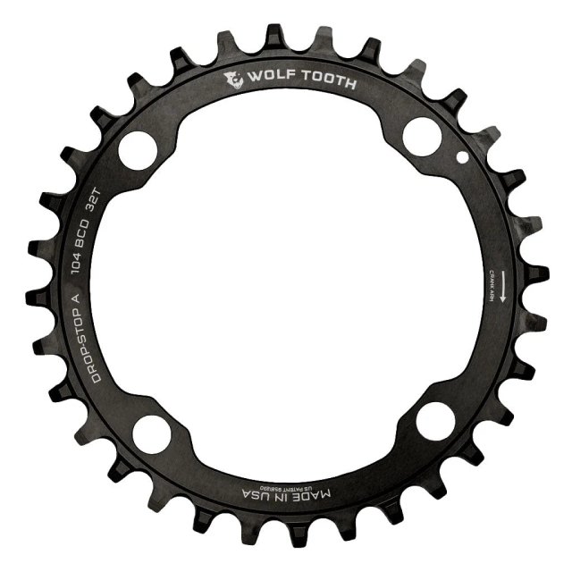 Wolf Tooth Components 104 BCD Chainrings - Drop-Stop A. Manufacturer reference photo; color and size may vary.