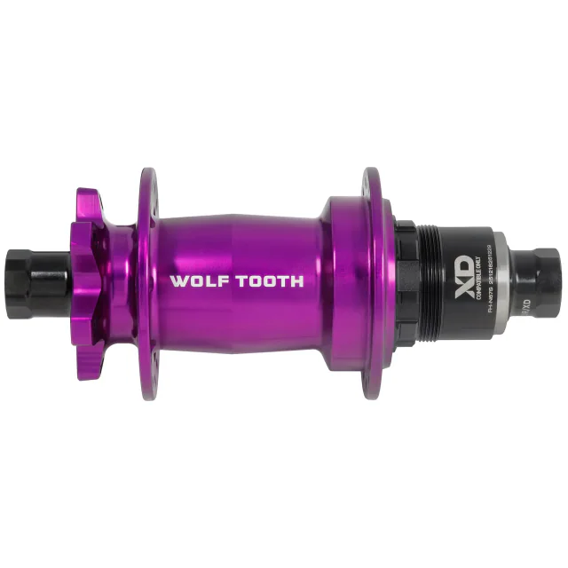 Wolf Tooth Components Mountain Rear Hub - J-Bend 6-Bolt Boost. Manufacturer reference photo; color and size may vary.