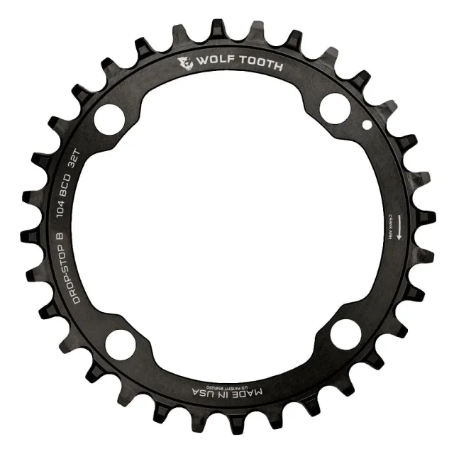 Wolf Tooth Components Wolf Tooth 104 BCD 32T Drop-Stop B Chainring. Manufacturer reference photo; color and size may vary.
