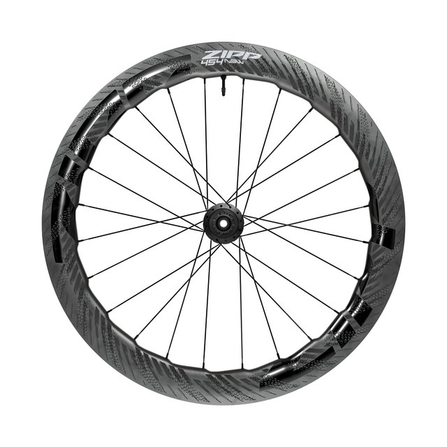 Zipp 454 NSW Tubeless Disc-brake Wheelset. Manufacturer reference photo; color and size may vary.